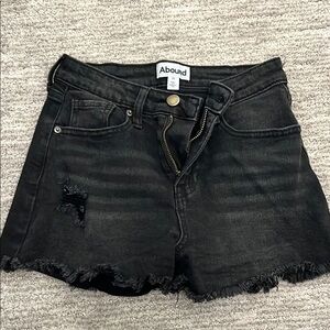 Abound Black Distressed Jean Shorts High-Waisted size 25